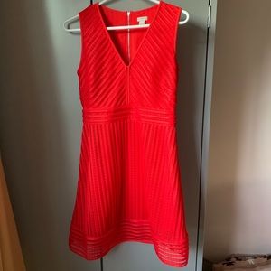 J crew factory red striped eyelet dress